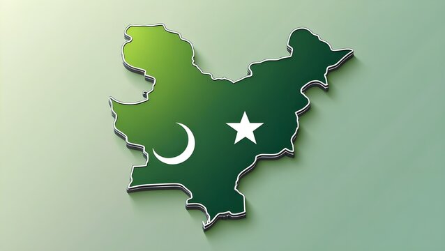 Pakistans Verdant Landscape Proudly Displays Its Crescent Moon And Star, A Symbol Of National Identity And Pride In A Subtly Embossed, Three-dimensional Design