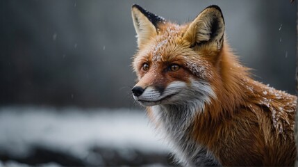 Fototapeta premium Graceful Fox At the Summit