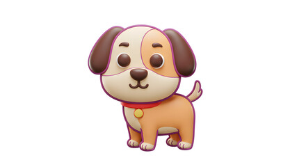 Adorable 3D Rendered Puppy: A Cute Canine Companion