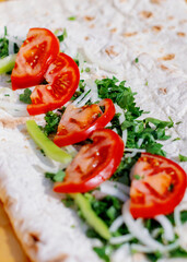 Shawarma with fresh vegetables