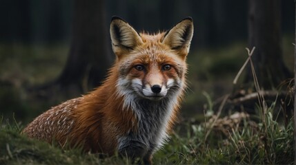 Naklejka premium Graceful Fox In a Glimpse