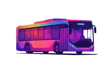 Colorful Abstract Illustration of a Modern City Bus