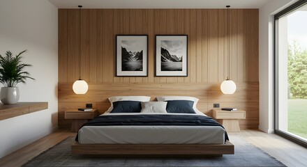 Modern Minimalist Bedroom: Wooden Design and Cozy Interior