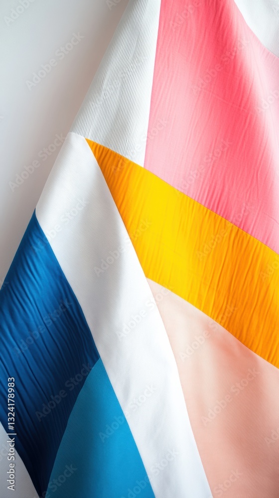 Poster vibrant textile design trends abstract color block fabric exploration in modern minimalist aesthetic