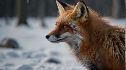 Obraz premium Graceful Fox In Motion