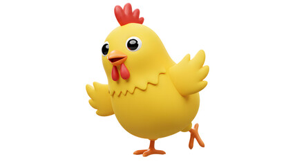 Adorable 3D Render of a Cheerful Baby Chick