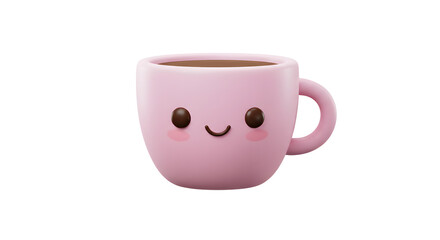 Adorable Pink Mug of Coffee: A Delightful 3D Render
