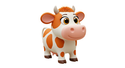 Adorable 3D Render of a Cute Cartoon Cow