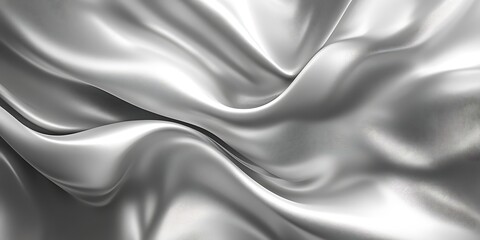 Fototapeta premium Silver fabric, draped folds, abstract texture