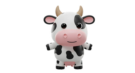 Adorable 3D Render of a Cute Cartoon Cow