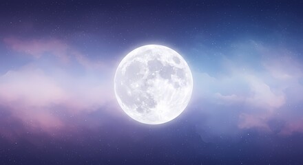 Naklejka premium Stunning Space Background with Moon & Stars - Lunar Surface, Galaxy, Celestial Night Sky Scene - Cosmic Science Fiction Art, Wallpaper, Digital Design for Phone & Desktop