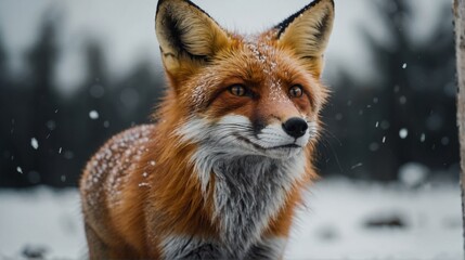 Fototapeta premium Graceful Fox In the Shadows