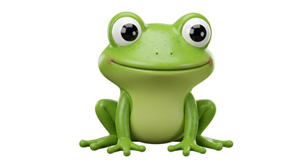 Adorable 3D Render of a Happy Green Frog