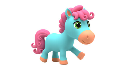 Adorable 3D Render of a Pastel Pony