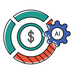 Stock Market Shares Ai Automation Vector Icon design