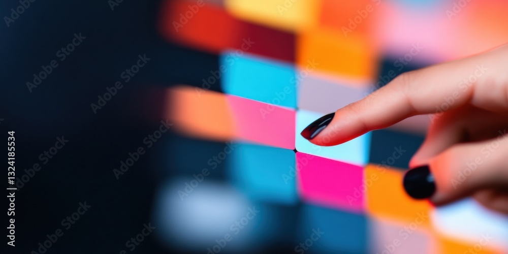 Poster Immersive UX Design Interactive Digital Interface with Vibrant Color Palette - Next-Gen Tech Interaction, AI-Driven User Experience Innovation