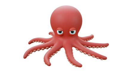 A Grumpy 3D Rendered Octopus