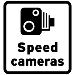 UK Speed camera warning Sign, Transport highway advice vector isolated on a transparent background