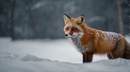Fototapeta premium Luminous Fox Among the Leaves
