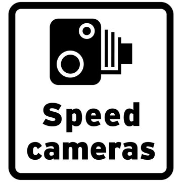 UK Speed camera warning Sign, Transport highway advice vector isolated on a transparent background