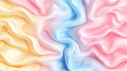Obraz premium Storm swirl marine weather. A soft, flowing fabric blend of pastel colors, featuring gentle waves of pink, blue, and yellow, creating an elegant and soothing visual texture.