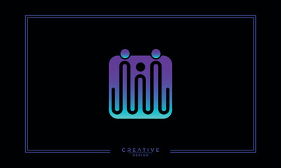 community human logo with gradient color, people logo design template.