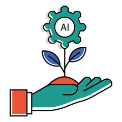 Fototapeta premium Financial Growth Ai Automation Vector Icon design