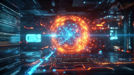 Quantum Computing Core with Glowing Entangled Particles