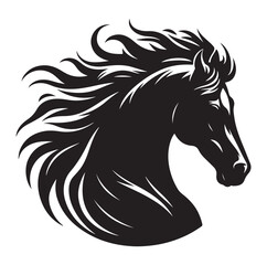 Horse vector silhouette design, isolated white background.
