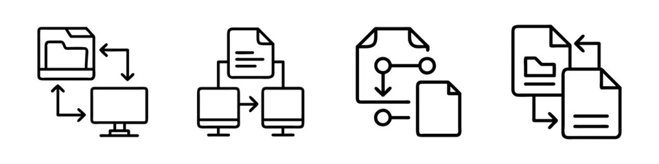file sharing icon, file sharing line art - simple line art of file sharing, perfect for file sharing logos and icons