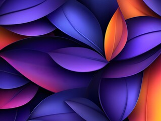 Obraz premium Colorful overlapping stylized leaves forming a vibrant abstract composition