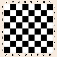 Obraz premium Black and white chess board vector graphics