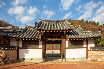 Traditional Korean Architectural Style Hanok Housing Landscape