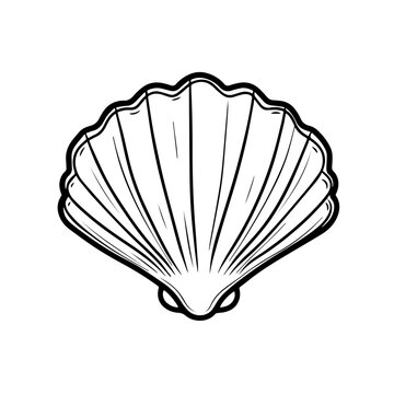 Scallop Simple Vector Logo &ndash; High-Contrast Flat Design Illustration