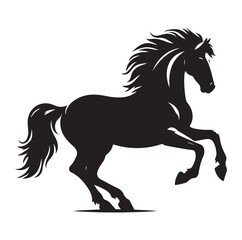 Horse vector silhouette design, isolated white background.