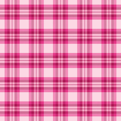 Plaid repeat pattern in pink.Cute colorful gingham checkered tartan seamless pattern.Geometric graphic vector illustration background design for fabric and print. 