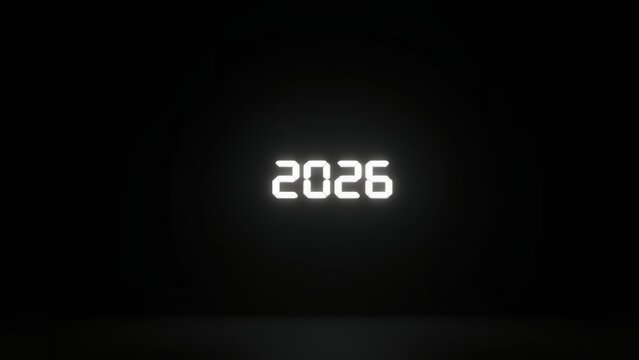 2026 Design Illustration, flat style, simple, memorable and eye catching, can use for Calendar Design, Website, News, Content, Infographic, Happy New Year