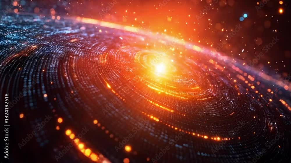 Poster a vibrant swirl of cosmic energy exemplifies the principles of quantum mechanics.