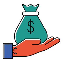 Artificial Intelligence Coin Savings Vector Icon Design