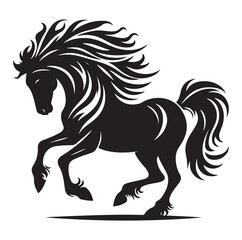 Fototapeta premium Horse vector silhouette design, isolated white background.
