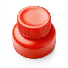 Red Plastic Bottle with Screw Cap - Premium Glossy Packaging for Cosmetics & Health Products Mockup