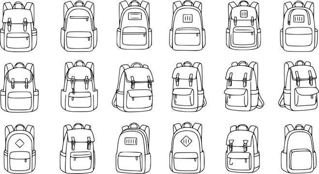 backpack vector illustration, School backpack icon set, School backpack cartoon isolated, Backpack fashion flat , Backpack fashion flat