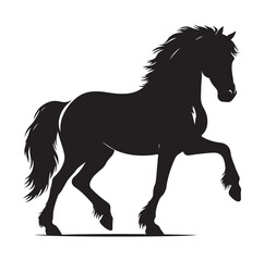 Horse vector silhouette design, isolated white background.