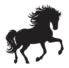 Horse vector silhouette design, isolated white background.