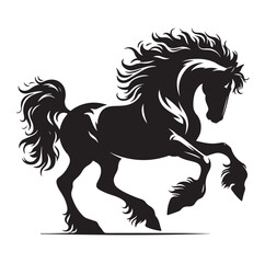 Horse vector silhouette design, isolated white background.