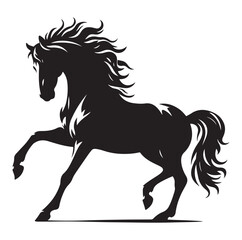 Horse vector silhouette design, isolated white background.