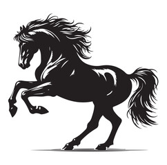 Horse vector silhouette design, isolated white background.