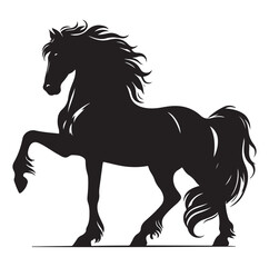 Horse vector silhouette design, isolated white background.
