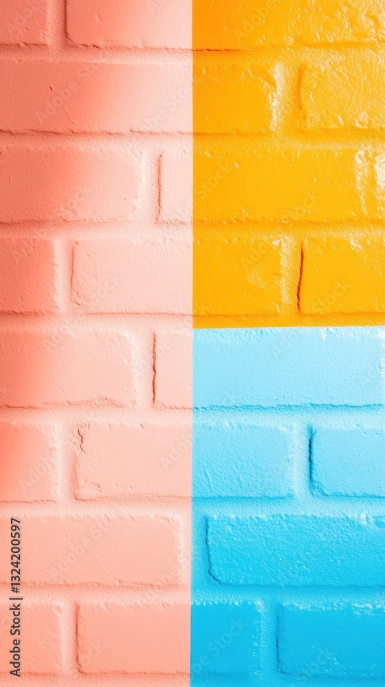 Aufkleber vibrant color block brick texture minimalist design trend, creative studio background for digital br