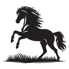 Horse vector silhouette design, isolated white background.